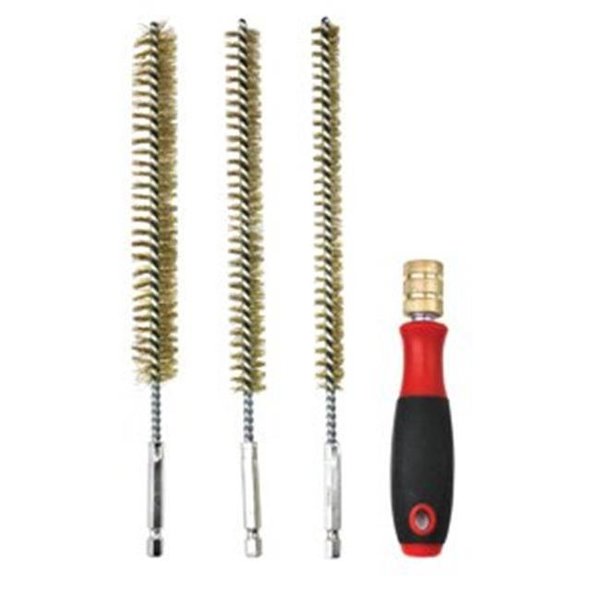 Innovative Products Of America Innovative Products Of America IP8084 9 In. Bore Brass Brush Set With Handle IP8084